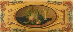 Still Life With Wine Glass And Fruit
Oil On Board, Signed On Verso