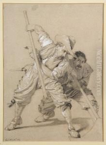Studies Of Men, One With A Wooden Leg, A Pair