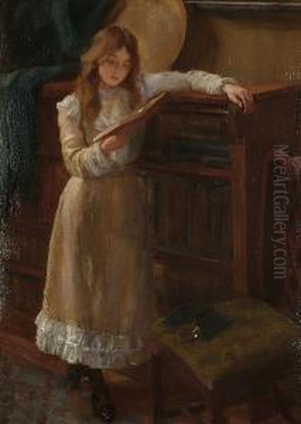 A Young Girl Reading - view 1