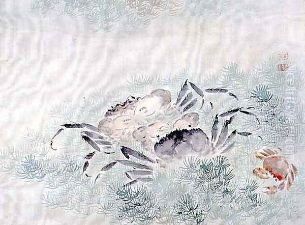Crabs, from an album of twelve studies of flowers, birds and fish - view 1