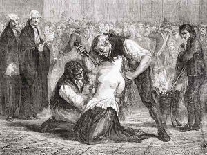 The Torture of Madame de la Motte, engraved by Meyer-Heine, from 'Histoire de la Revolution Francaise' by H. de la Charlerie
