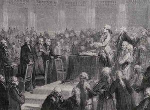 King Louis XVI (1754-93) Accepts and Swears to the Constitution, 14th September 1791 by H. de la Charlerie