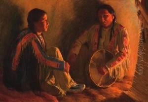 Title: Pablita's Gate Or Sisters by Victor, William Higgins