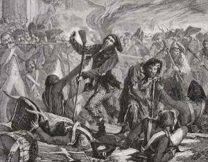 The Massacre of the Swiss Guard, 10th August 1792 by H. de la Charlerie