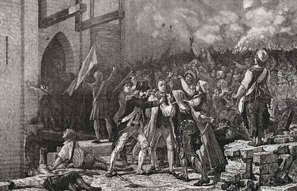 The Taking of the Bastille, 14th July 1789, engraved by Pannemaker-Ligny from 'Histoire de la Revolution Francaise' - view 1