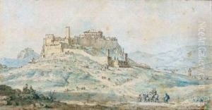 Vue De La Citadelle D'athenes by Jean-Baptiste Hilaire