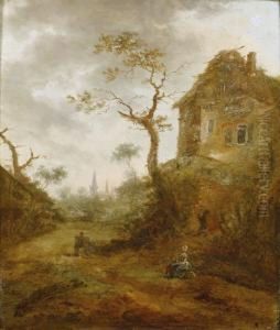 Paysage A La Chaumiere by Jean-Baptiste Hilaire