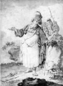 Trois Guerriers Et Un Personnage Ottoman