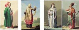 Personnages En Costume De L'empire Ottoman by Jean-Baptiste Hilaire
