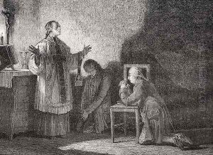 Louis XVI (1754-93) at Prayer Before his Execution by H. de la Charlerie