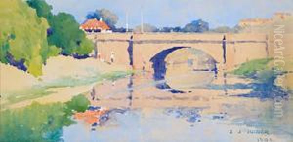 Lennox Bridge, Parramatta by Jesse Jewhurst Hilder