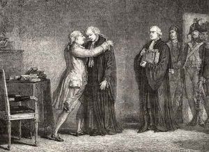 King Louis XVI (1754-93) Meets with De Malesherbes (1721-94) by H. de la Charlerie