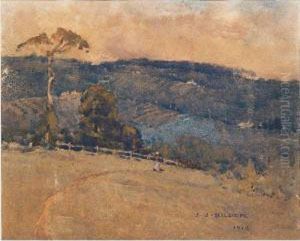Hillside In The Evening Light by Jesse Jewhurst Hilder