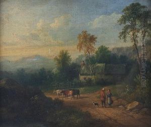 Landscape And Cattle, Hornsey by Richard Hilder