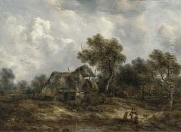 Figures On A Track Before A Cottage - view 1