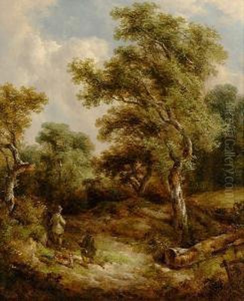 Figures In A Woodland Clearing - view 1