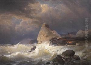 Schiffbruch An Einerfelsenkuste by Carl Hilgers