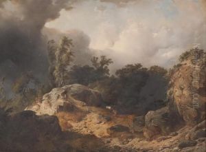 Aufziehender Sturm Im Gebirge by Carl Hilgers
