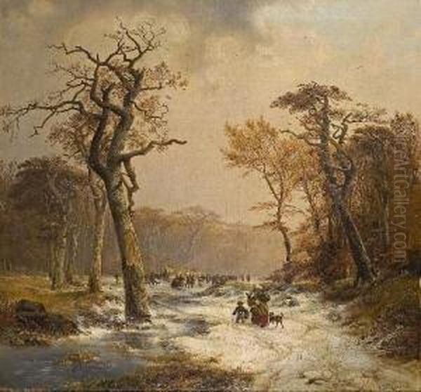 Winter Landschaft Miteislaufern - view 1
