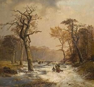 Winter Landschaft Miteislaufern