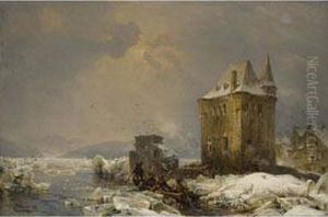 Eisfischer Am Strom by Carl Hilgers