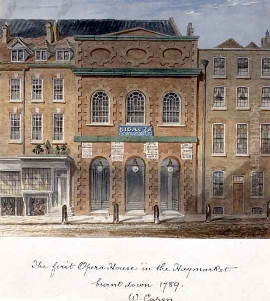 The first Opera House in the Haymarket, burnt down in 1789 - view 1