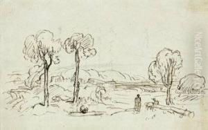 Igures In A Landscape by David Octavius Hill