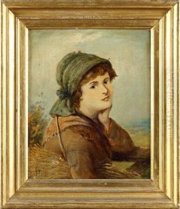 Portrait Of A Young Woman by James John Hill