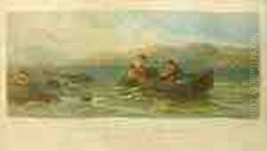 The Rush Gatherers, Lough Corrib, Connemara, Ireland by James John Hill