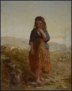 Portrait Of A Girl by James John Hill