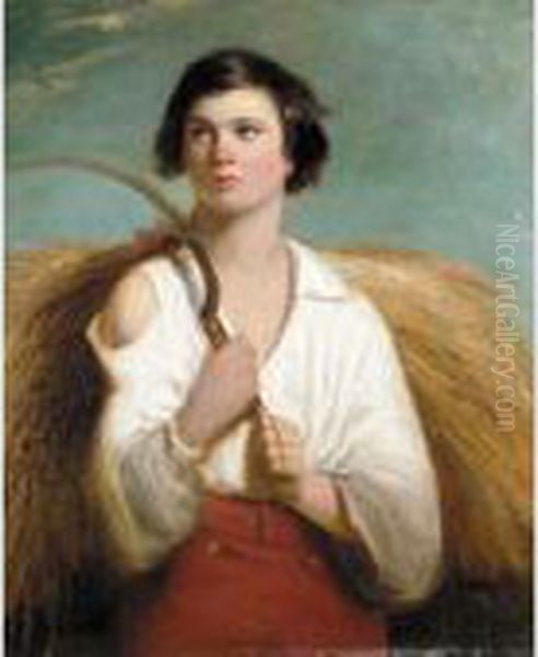 A Boy Haymaking - view 1
