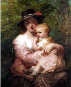 Mother And Daughter by James John Hill