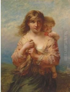 Mother And Child by James John Hill