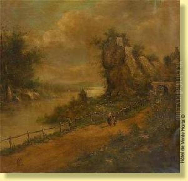 Promeneurs Au Bord Du Lac - view 1