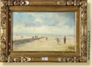Plage De Heist Animee by Jean Hill