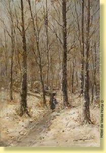 Fagoteuse Dans Un Paysage Enneige by Jean Hill