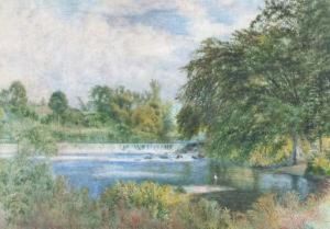 A Fisherman By A Waterfall