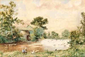 At The Old Mill Pond by John William Hill