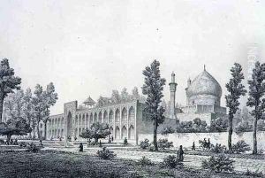Madrasa-yi Masjid-i Shah Sultan Hussein, in Isfahan, from Voyage Pittoresque' of Persia by Pascal Xavier Coste