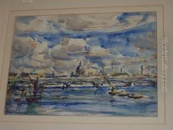 River Thames With St. Pauls Cathedral - view 1