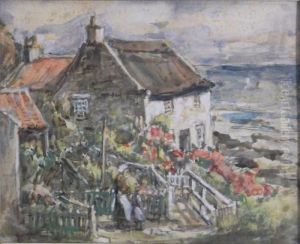 Lady Palmer's Cottage At Runswick Bay by Rowland Henry Hill