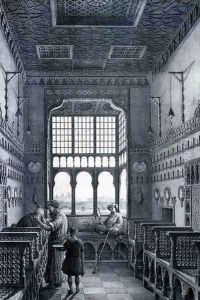 View Inside a Barber's Shop in the French Quarter Near Quantarat El Gedydeh, from Voyage Pittoresque' in Persia by Pascal Xavier Coste