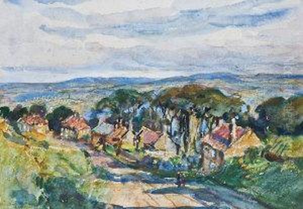 Figures On A Village Path - view 1