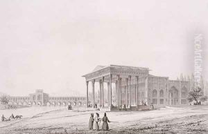 Exterior View of the Pavilion of Mirrors, Isfahan, plate 33 from Modern Monuments of Persia