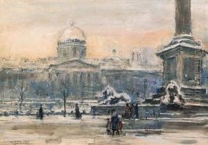 The National Gallery, Trafalgar Square by Rowland Henry Hill