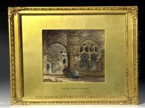 Two Figures In A Cloister Setting