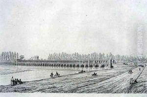 Allah Verdi Khan Bridge, in Isfahan, from Voyage Pittoresque' of Persia by Pascal Xavier Coste