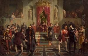 The Trial Scene From The 'merchant Of Venice' by Thomas Hill