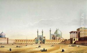 The Royal Palace and the Mesdjid-i-Shah, Isfahan, plate 6-7 from Modern Monuments of Persia