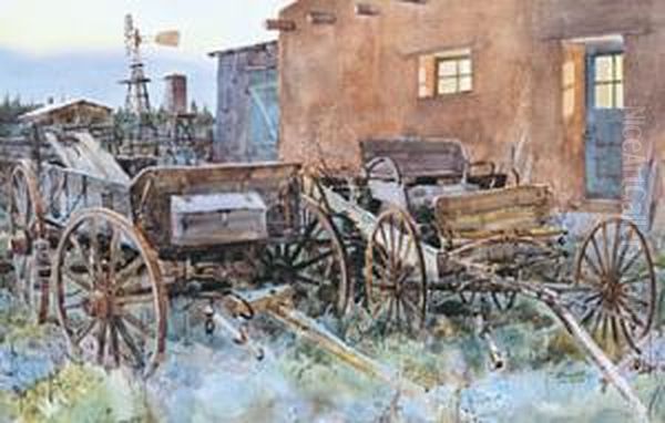 Old Wagons At Twilight - view 1